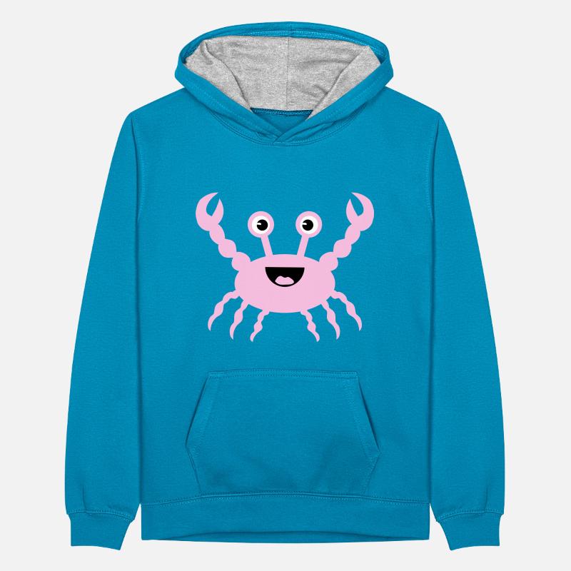 Crab Teenager Contrast Hoodie