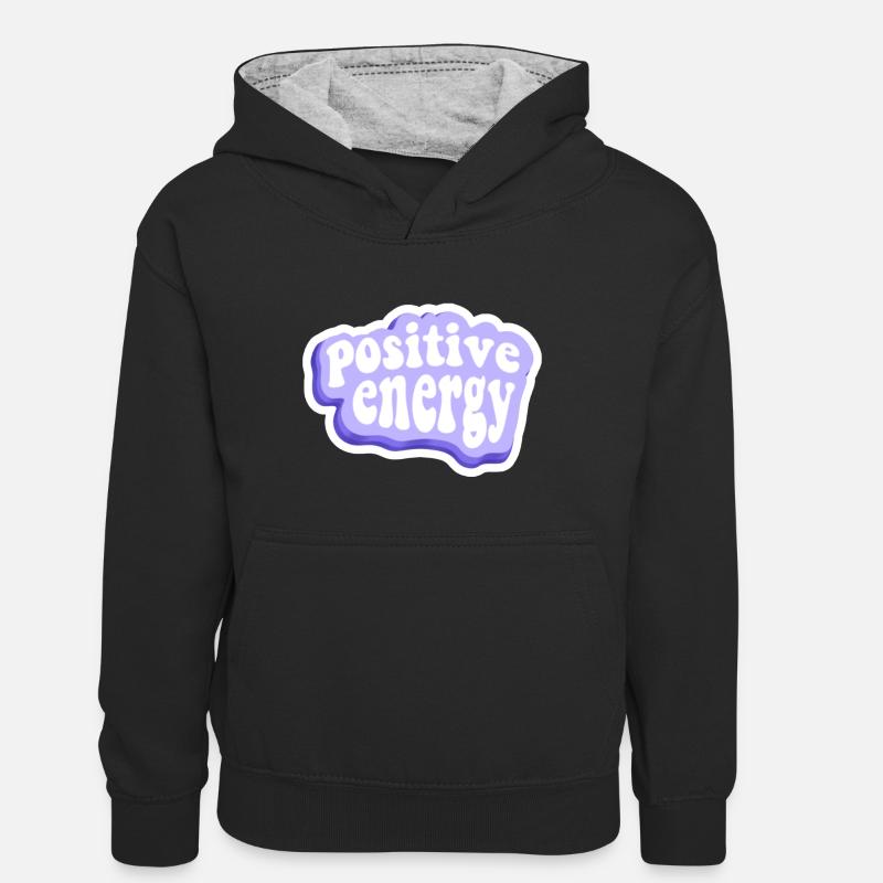 Paroles - Sweat à capuche contrasté Ado - noir/gris chiné