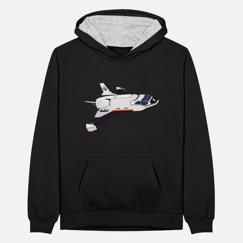 Space Shuttle Flight Teenager Contrast Hoodie