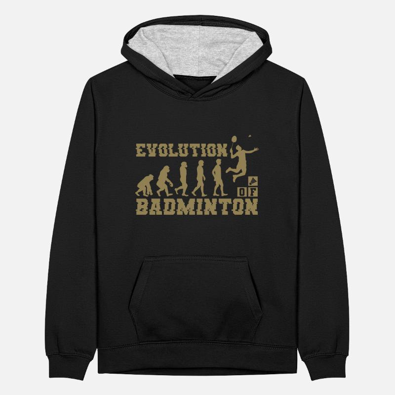 Badminton Evolution Silhouette Teenager Kontrast-Hoodie