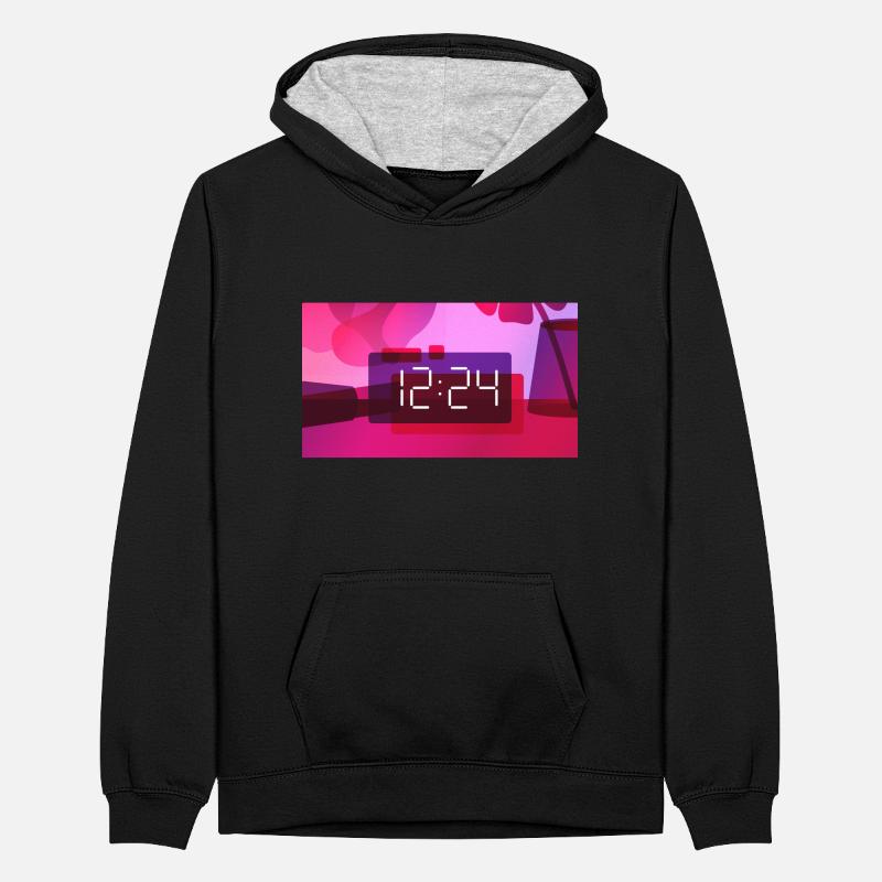 Time – 12:24 PM Teenager Contrast Hoodie