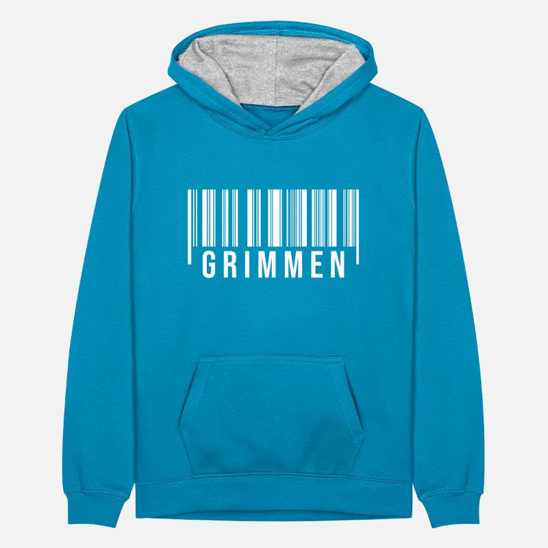 Grimmen Strichcode Teenager Kontrast-Hoodie