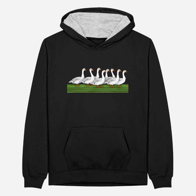 Gänse Teenager Kontrast-Hoodie