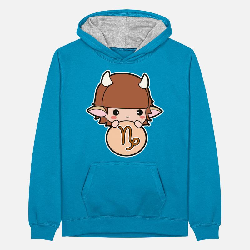Steinbock Sternzeichen Teenager Kontrast-Hoodie