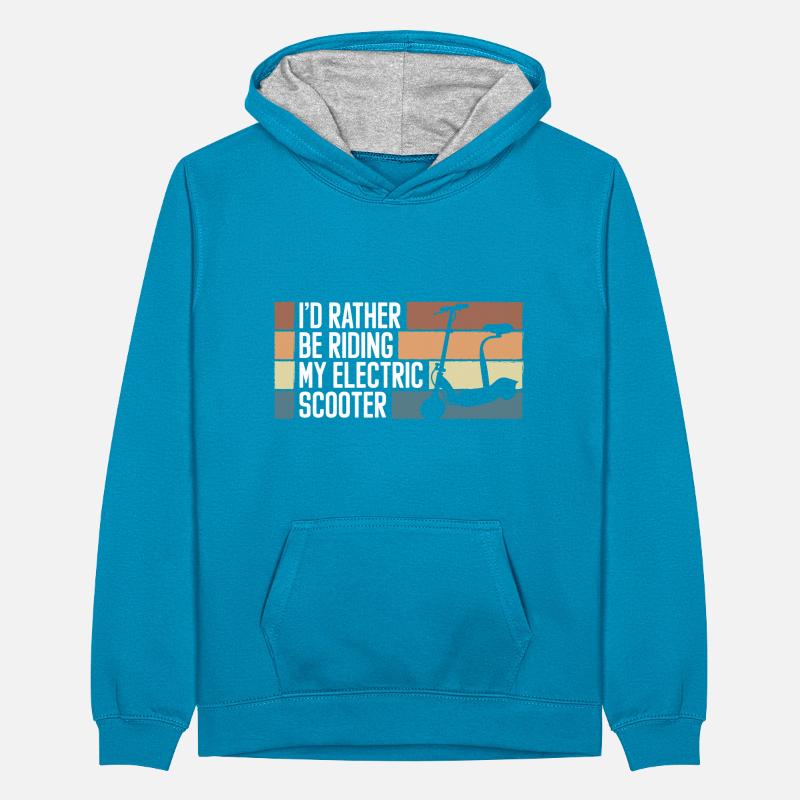 Rollerfahrer E-Roller Hybrid Teenager Kontrast-Hoodie
