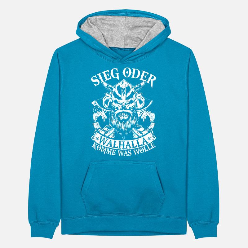 Sieg oder Walhalla Teenager Kontrast-Hoodie