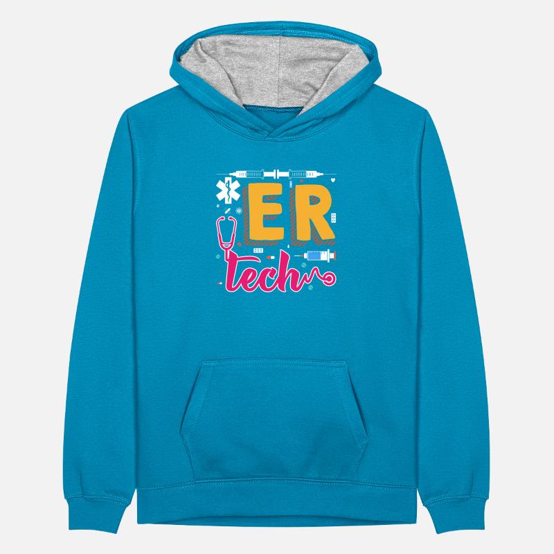 ER Tech Emergency Room Technician Teenager Kontrast-Hoodie