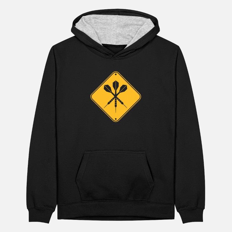 note warning sign caution caution zone ticket Teenager Contrast Hoodie