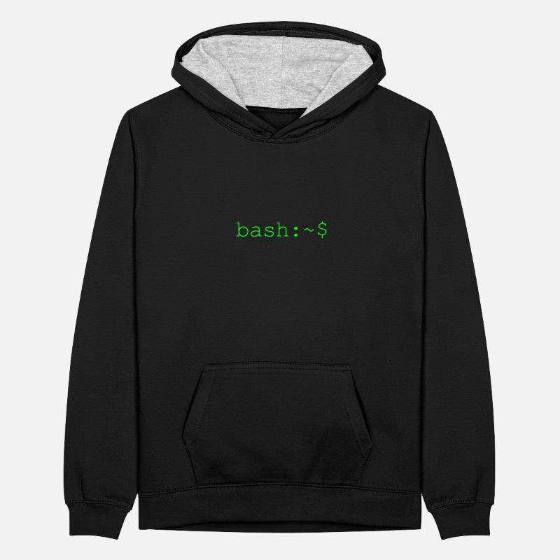 Linux bash shell console Teenager Kontrast-Hoodie