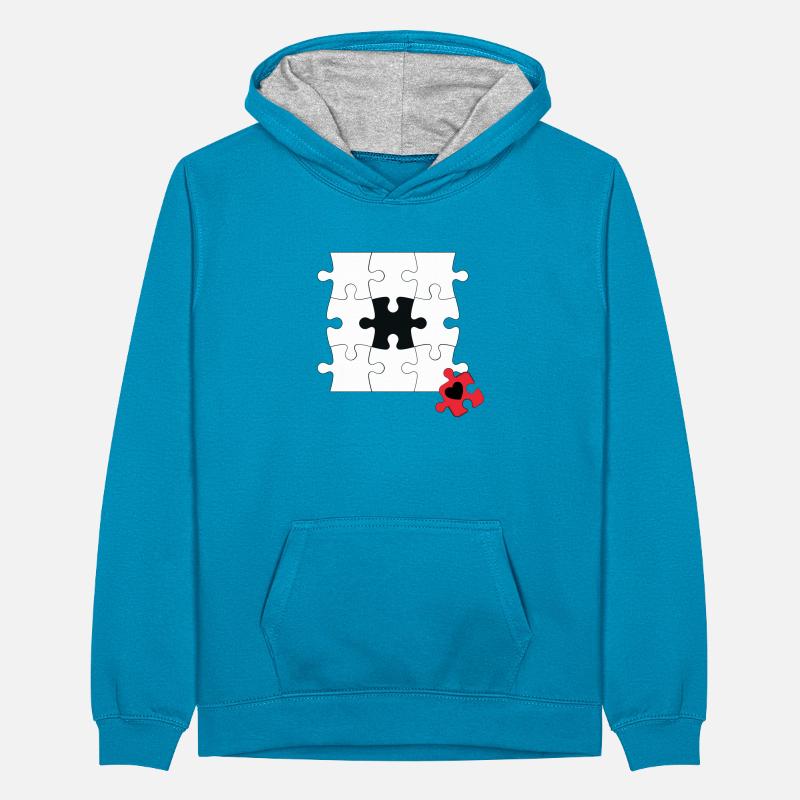 Wrong puzzle piece Teenager Contrast Hoodie