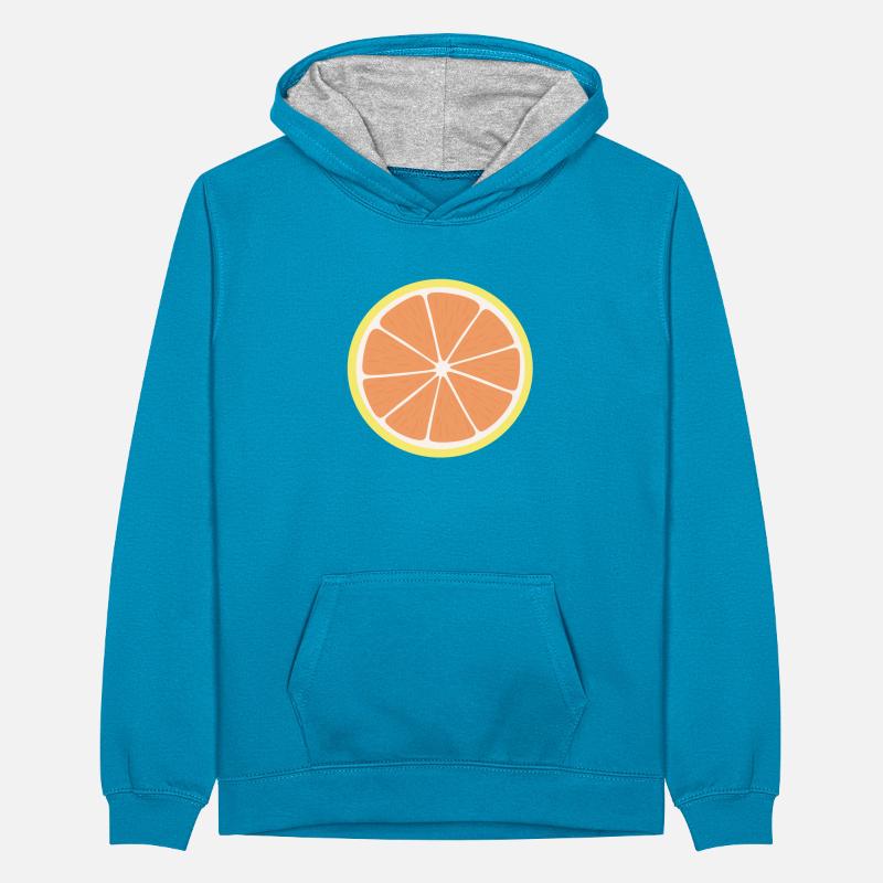 Tranche de pamplemousse Sweat à capuche contrasté Ado