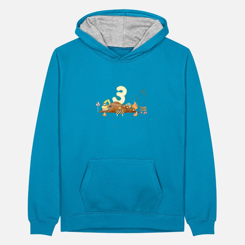 3rd anniversary construction site Teenager Contrast Hoodie