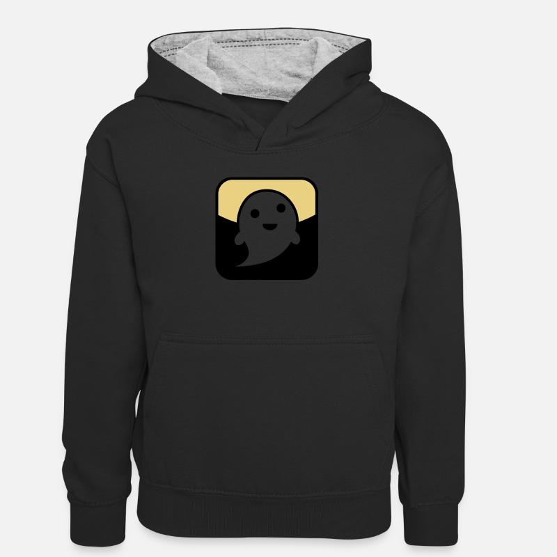 symbol21_2c - Sweat à capuche contrasté Ado - noir/gris chiné