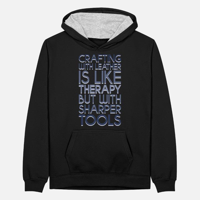 Leatherworking tools saying Teenager Contrast Hoodie