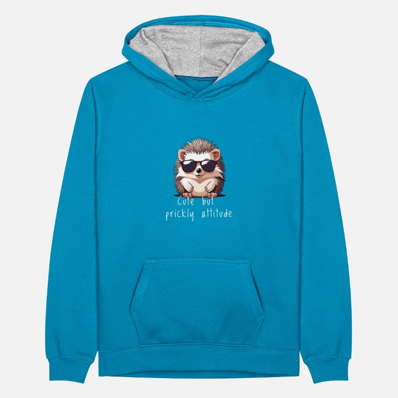 Hérisson mignon Cadeau hérisson mignon Sweat à capuche contrasté Ado