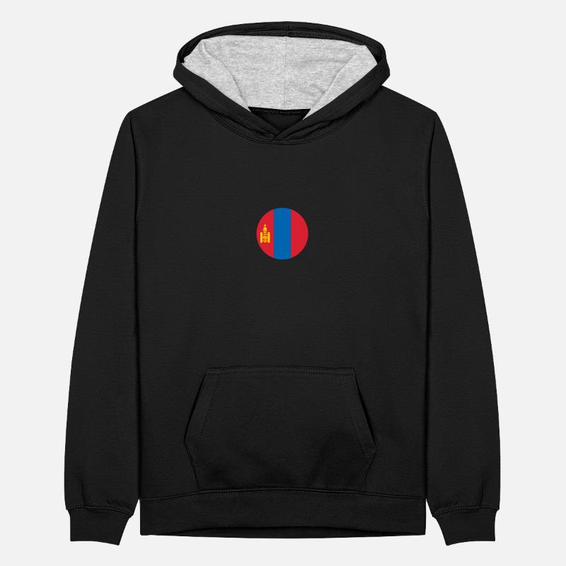 Mongolia Mongolian flag Mongol Teenager Contrast Hoodie