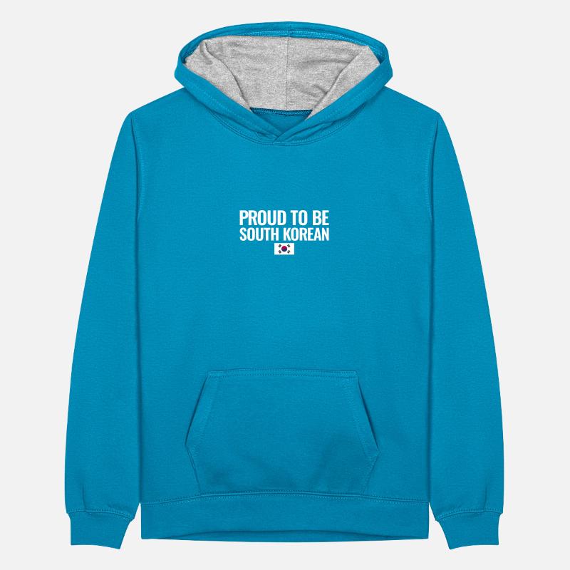 Fier d’être sud-coréen Corée du Sud Drapeau coréen Sweat à capuche contrasté Ado