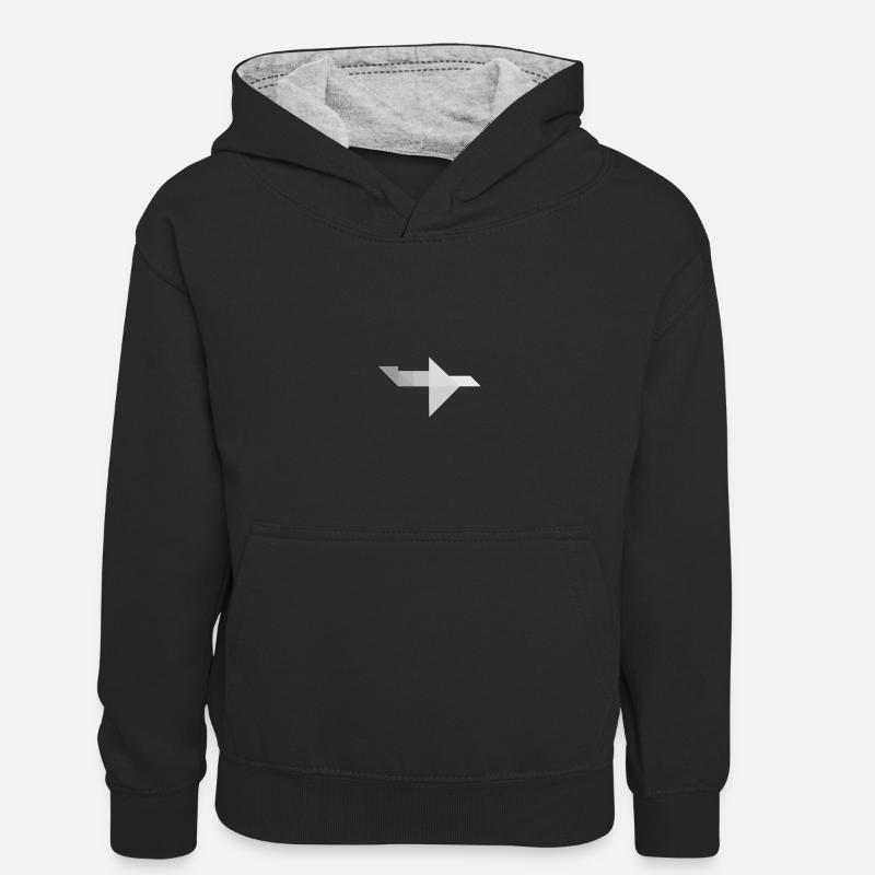 Avion - Tangram - Sweat à capuche contrasté Ado - noir/gris chiné