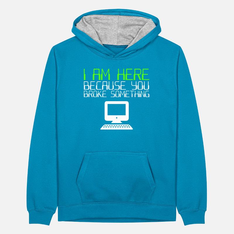 IT Helpdesk It Support Teenager Contrast Hoodie