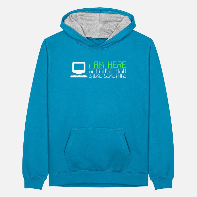 IT Computer IT Support IT Ticket System Teenager Contrast Hoodie