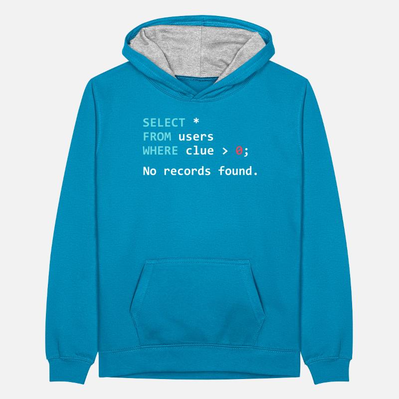 Drôle de programmeur Gift SQL Query Sweat à capuche contrasté Ado