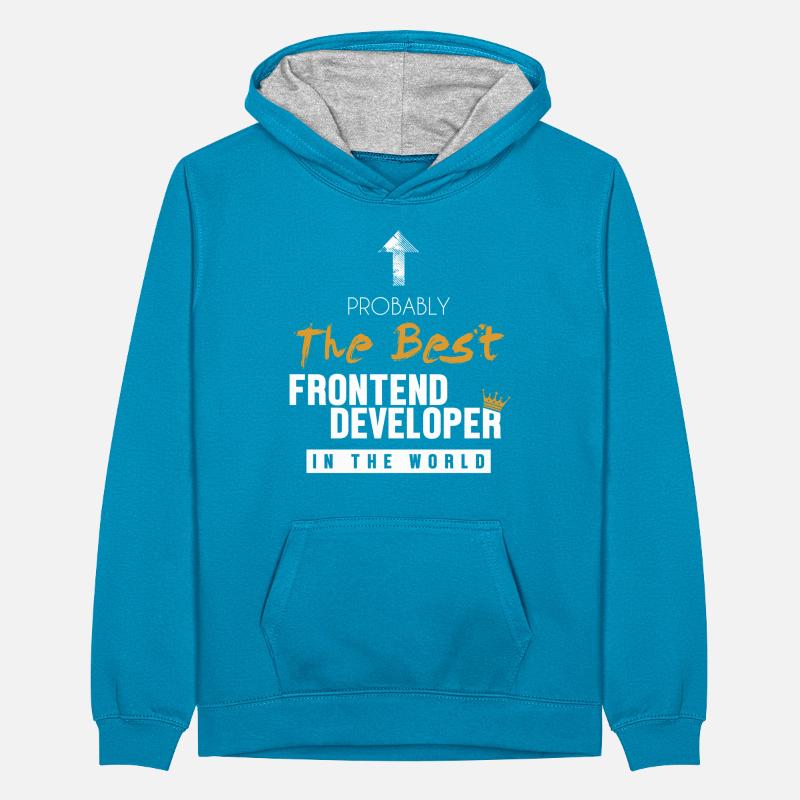 Best Frontend Developer World Developer Coder Teenager Kontrast-Hoodie
