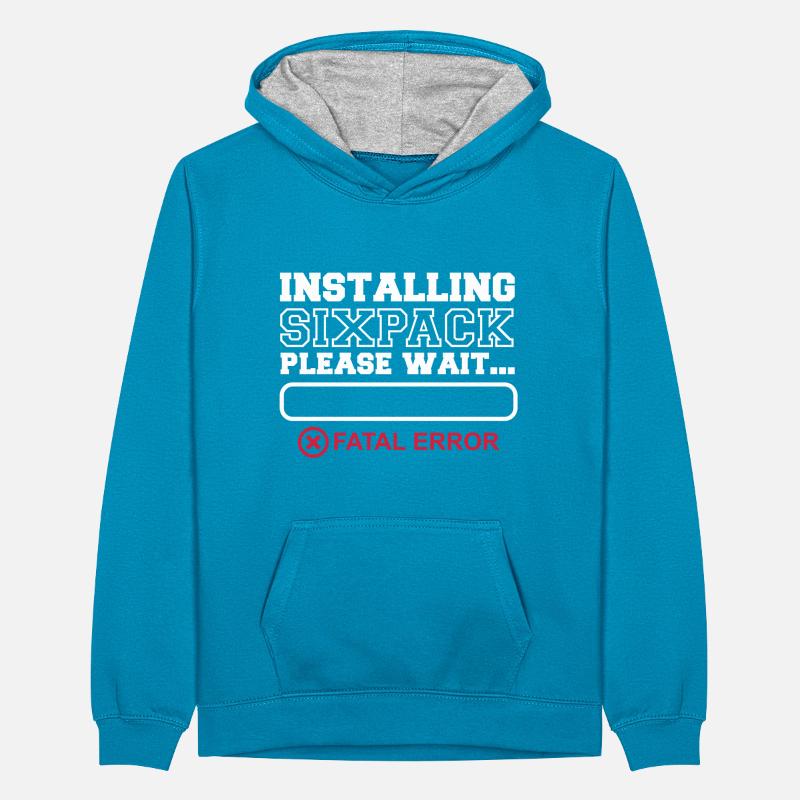 Installing Sixpack ERROR Waschbrettbauch Teenager Kontrast-Hoodie