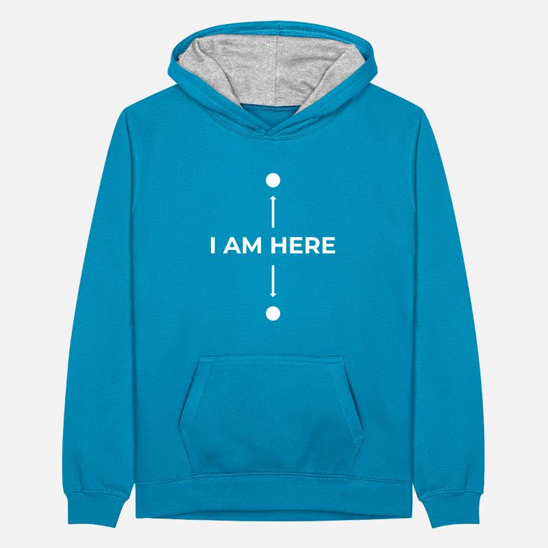 I Am Here Quantum Superposition Molecules Physics Teenager Kontrast-Hoodie