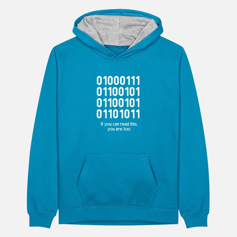 Binär Code Programmierer Coder Geschenk Teenager Kontrast-Hoodie