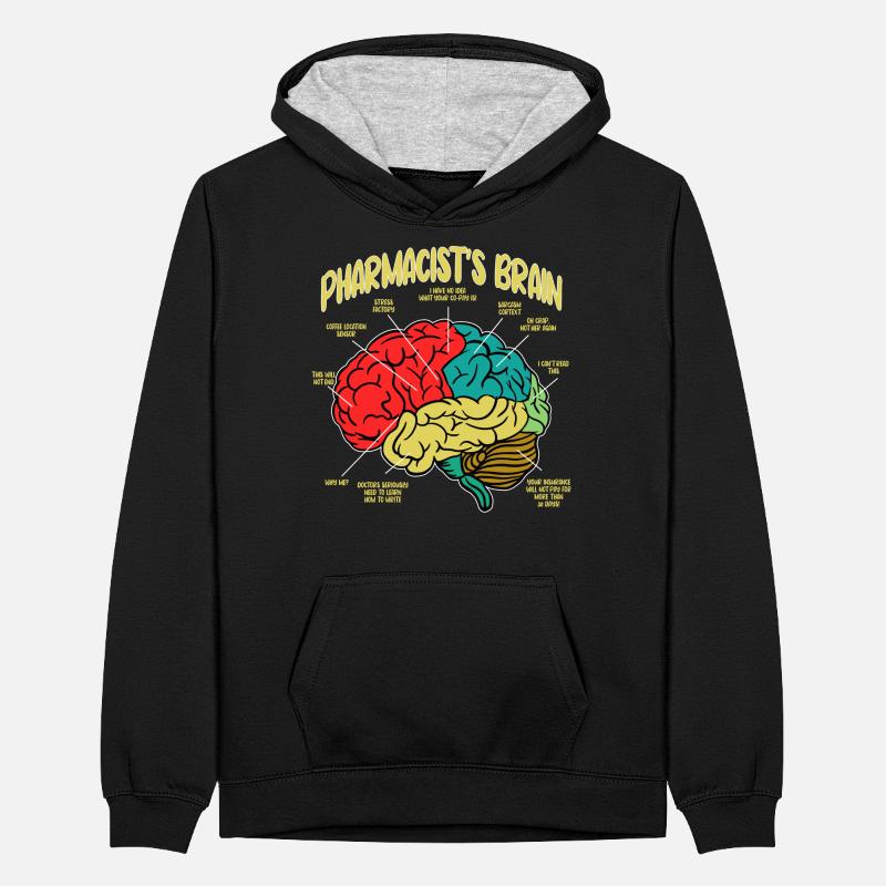 Pharmacist Brain Pharmacist Technician Teenager Contrast Hoodie