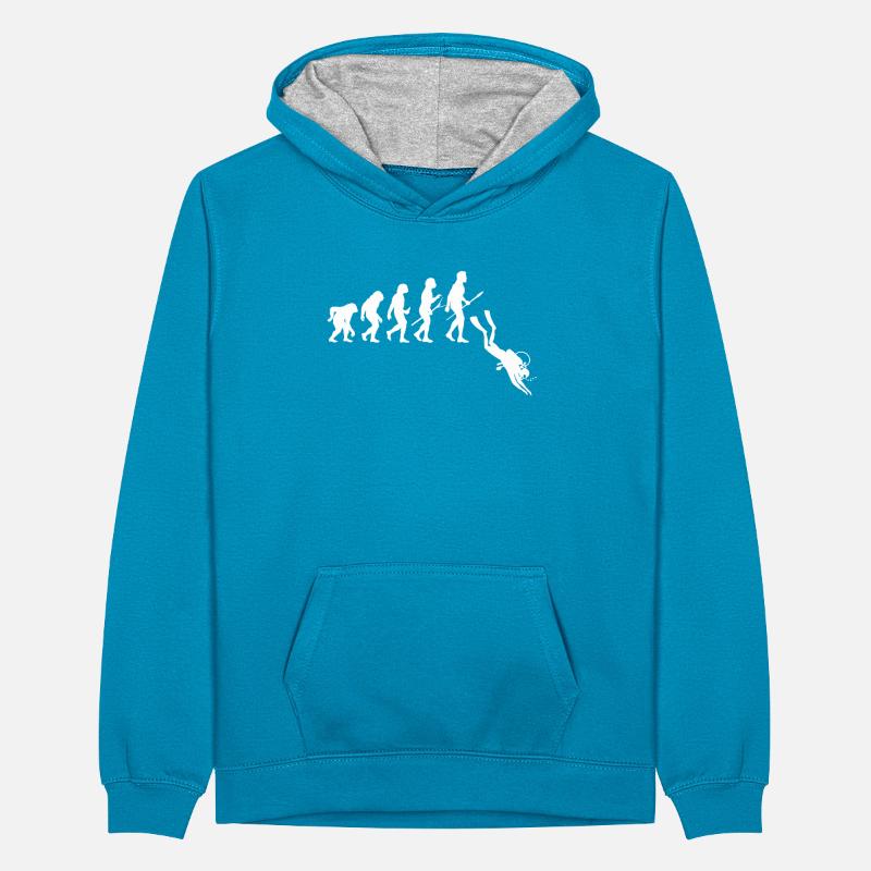 Evolution Diver Idée cadeau pour plongeurs plongée Sweat à capuche contrasté Ado