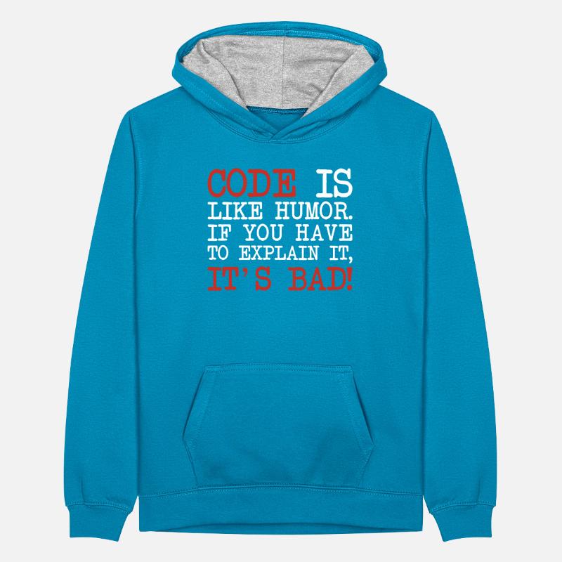 Code Explanation Developer Softwareentwickler Teenager Kontrast-Hoodie