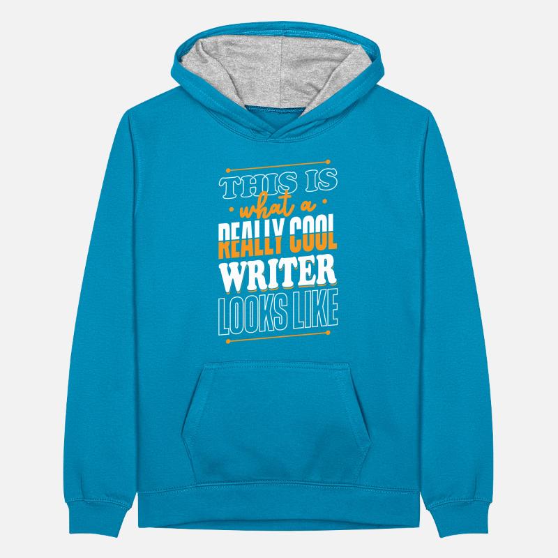 Writer Author Writing Book Teenager Contrast Hoodie