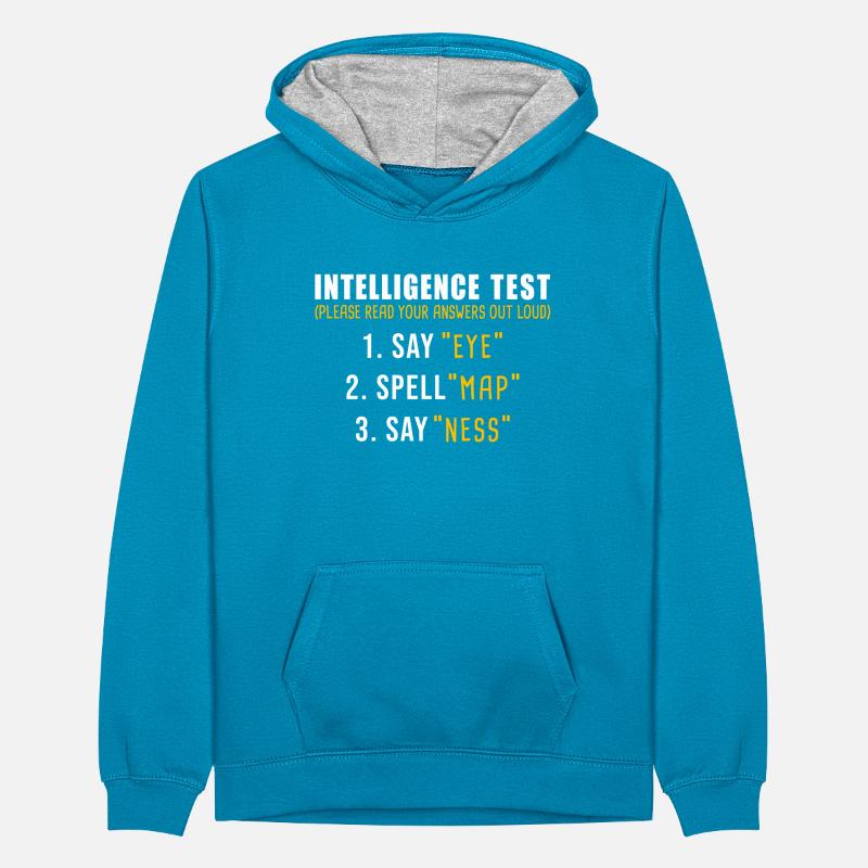 Intelligence Test Teenager Kontrast-Hoodie