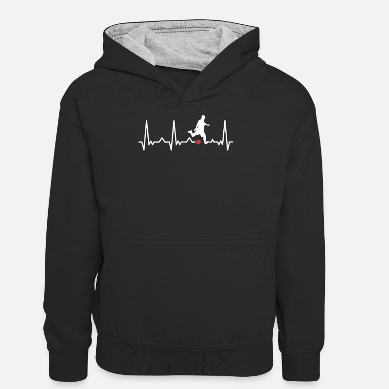 Kickball - Sweat à capuche contrasté Ado - noir/gris chiné