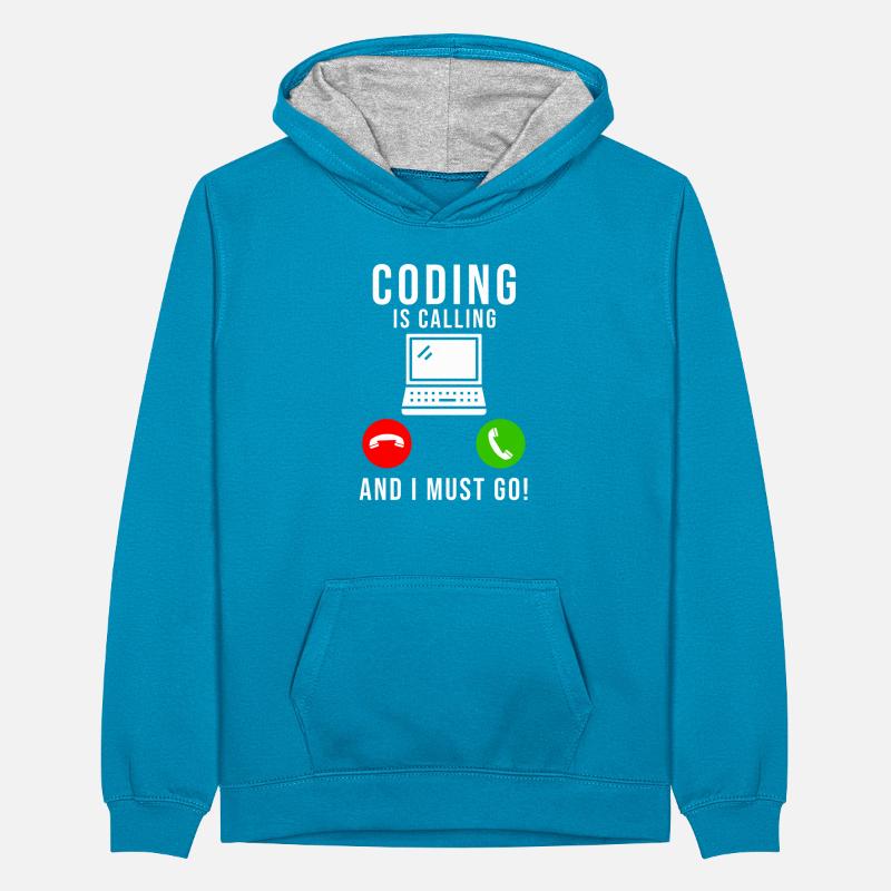 Programmierer Coding Entwickler Informatik Teenager Kontrast-Hoodie