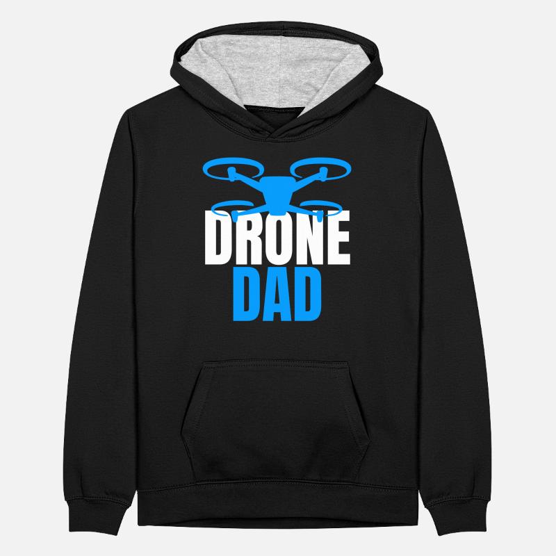 Drone Dad Drone Pilot Drone Operator Teenager Contrast Hoodie