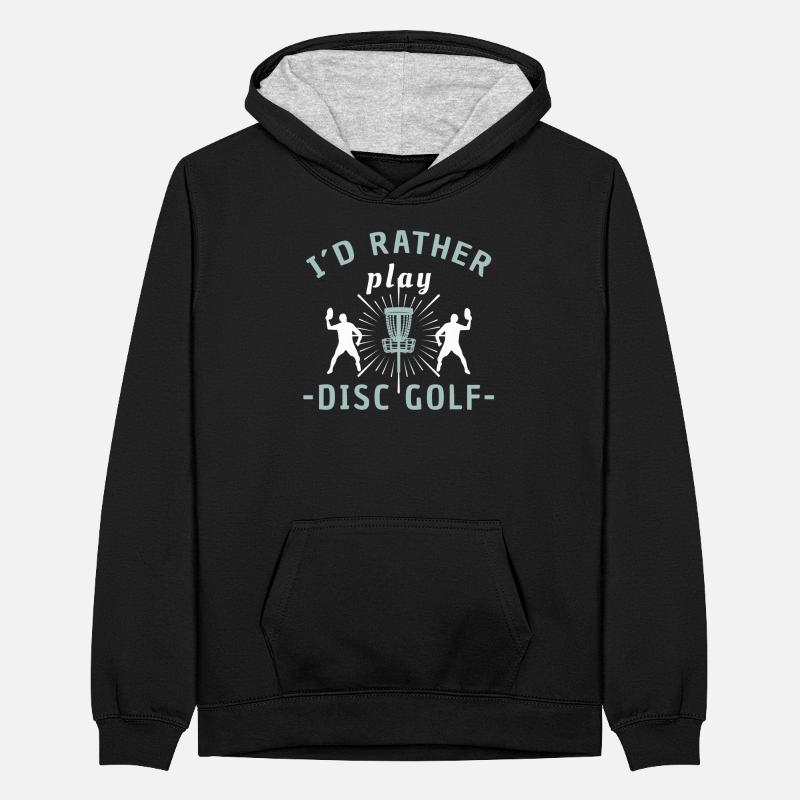 Disc Golf Disc Golf Player Teenager Kontrast-Hoodie