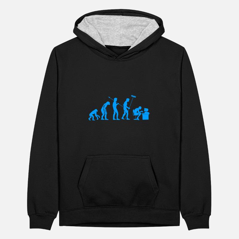 Software Engineers Programmer Coding Desk Teenager Kontrast-Hoodie