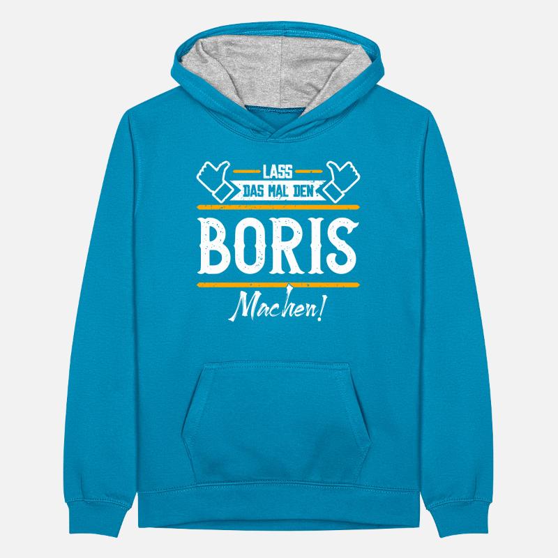Boris Geschenkidee Geschenk Geburtstag Teenager Kontrast-Hoodie