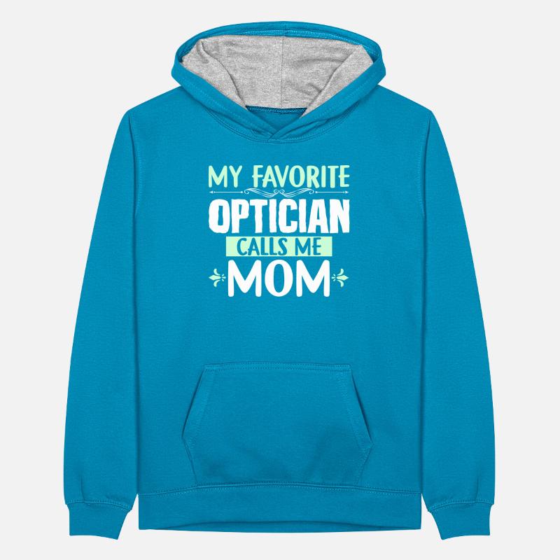 Mutter Bester Optiker Teenager Kontrast-Hoodie
