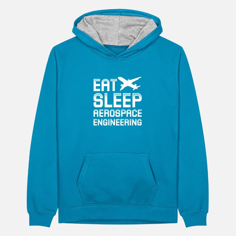 Space Engineer Aeronautical Engineer Teenager Contrast Hoodie