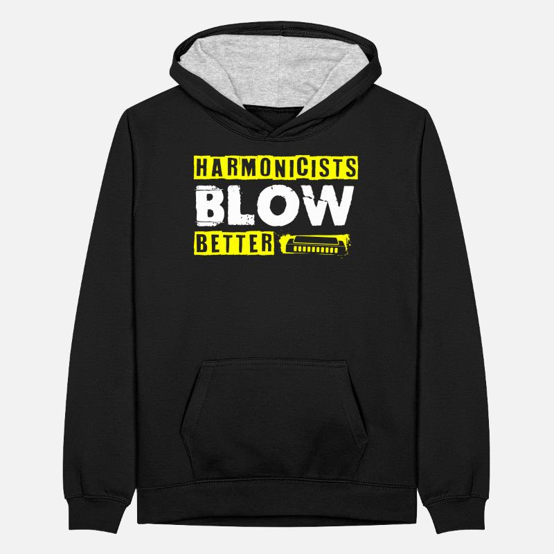Harmonica player, Harmonica music Teenager Contrast Hoodie