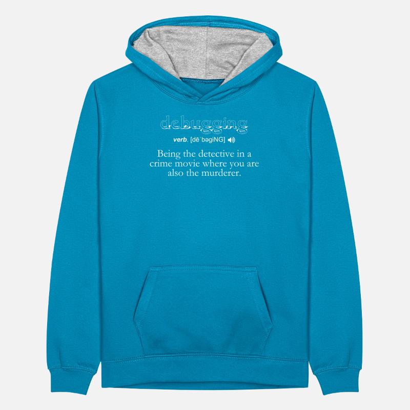 Debugging Definition - Computer Science Programmer Teenager Contrast Hoodie