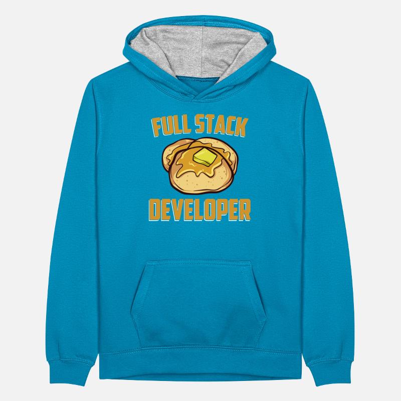 Full Stack Developer - Computer Software Program Teenager Contrast Hoodie