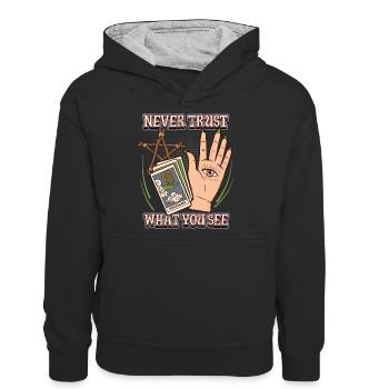 Wahrsagung Okkultismus Handlesen, Palmistry Spruch - Teenager Kontrast-Hoodie - Schwarz/Grau meliert - Vorne