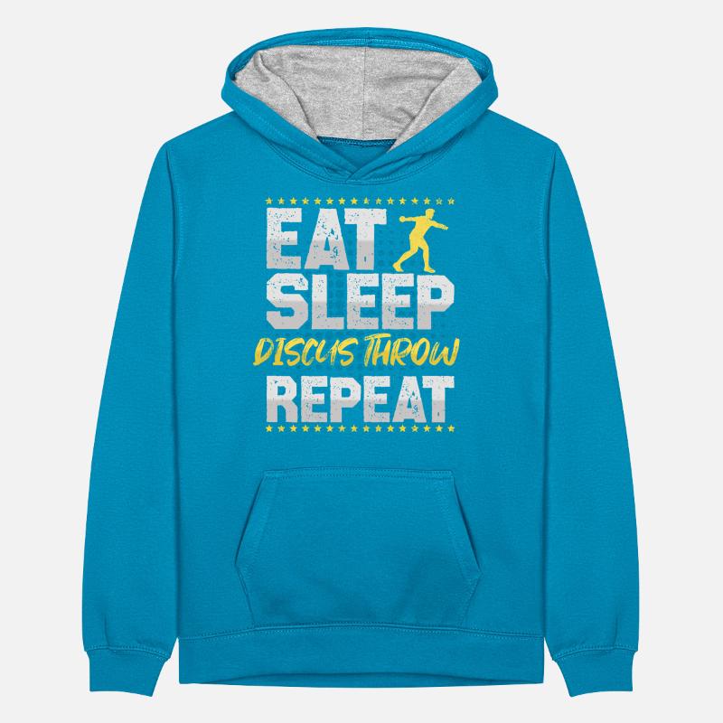 Diskus werfen Eat Sleep Repeat Diskus Diskus Teenager Kontrast-Hoodie