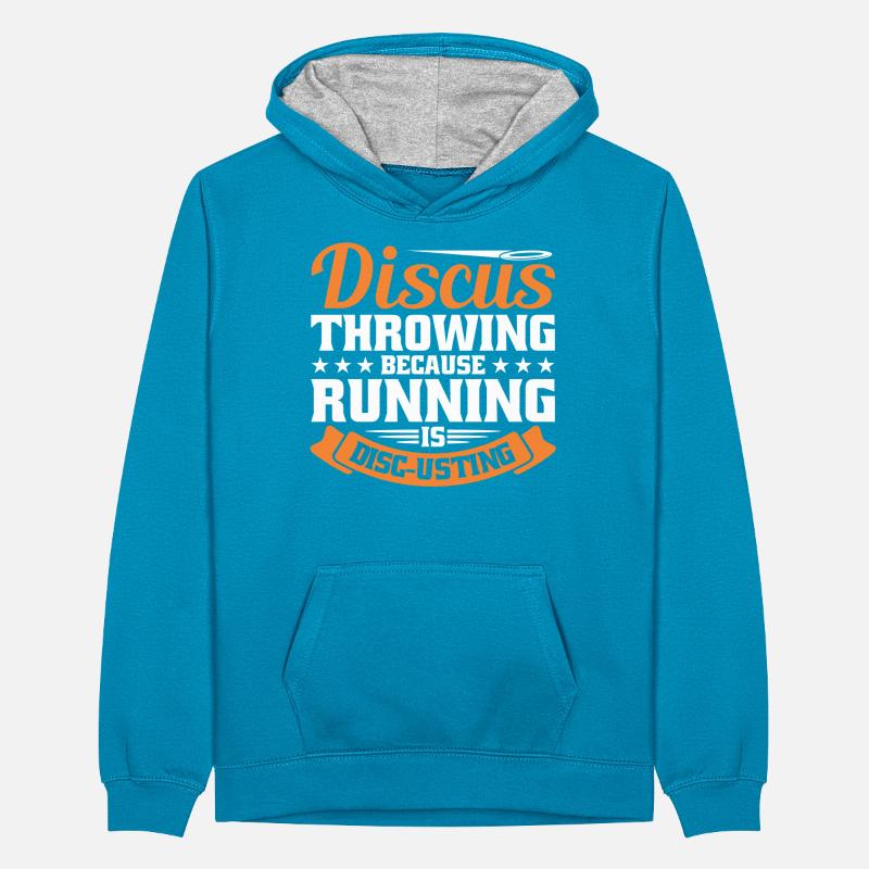 Diskuswurf Diskuswerfer Leichtathletik Diskus Teenager Kontrast-Hoodie