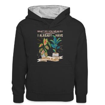 Plant-Daddy, Plant-Mommy, Plant Lover Plantes en pot - Sweat à capuche contrasté Ado - noir/gris chiné - Devant