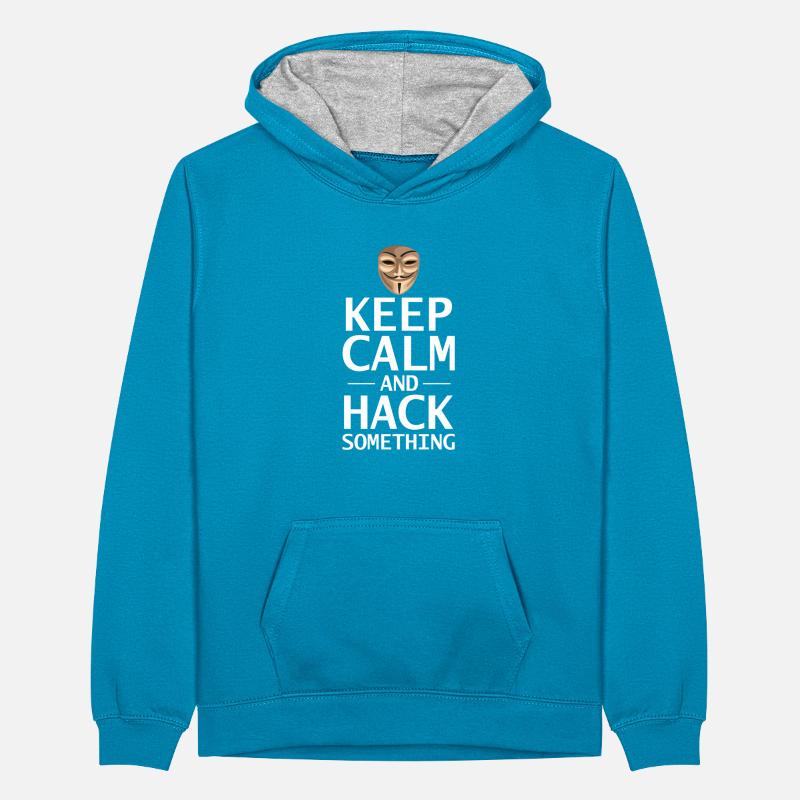Hacker Coder Computerfreak Nerd Hacking Geschenk Sweat à capuche contrasté Ado